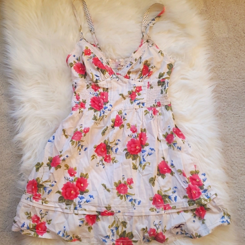 Hollister White Floral Dress